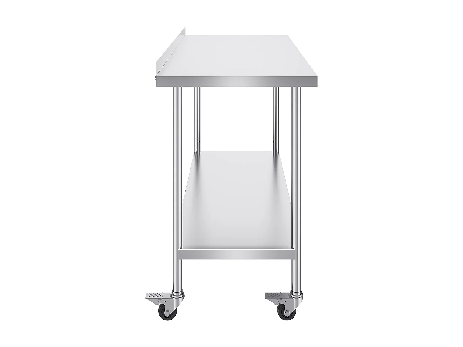 Table de Travail SucceBuy Table de Travail Commerciale en Acier Inoxydable 60.96 x 152.4 cm avec Roulettes