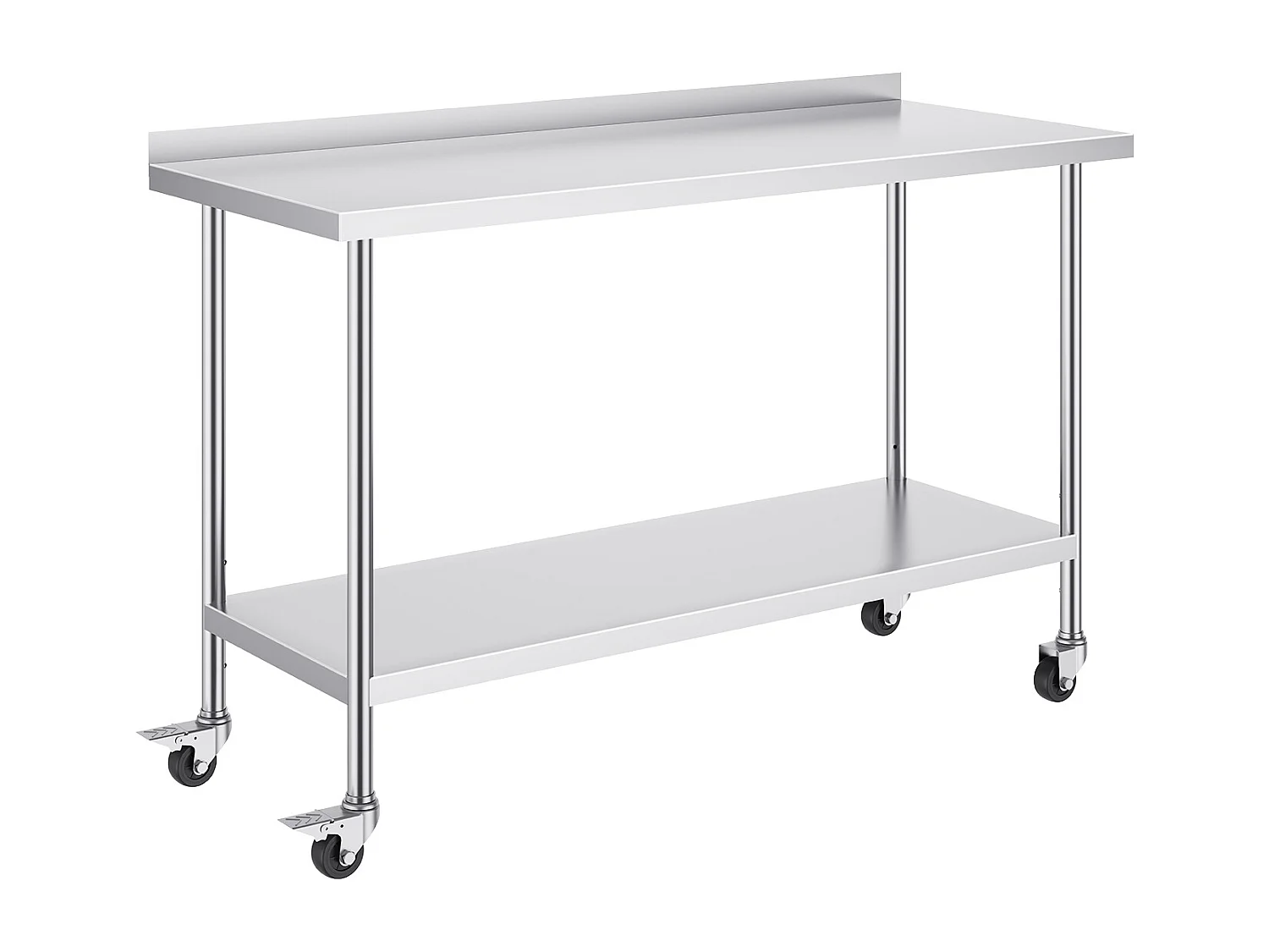 Table de Travail SucceBuy Table de Travail Commerciale en Acier Inoxydable 60.96 x 152.4 cm avec Roulettes