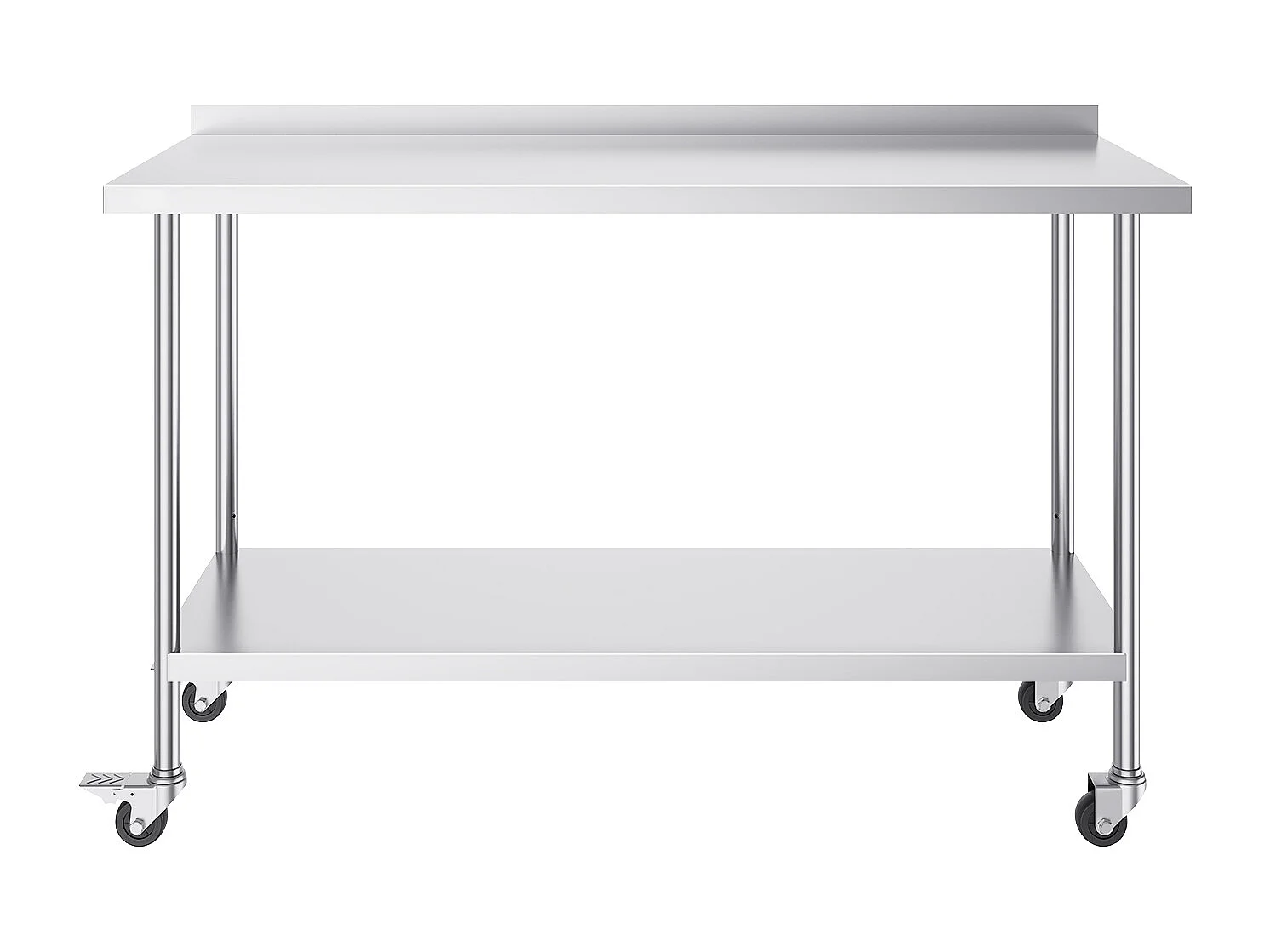 Table de Travail SucceBuy Table de Travail Commerciale en Acier Inoxydable 60.96 x 152.4 cm avec Roulettes
