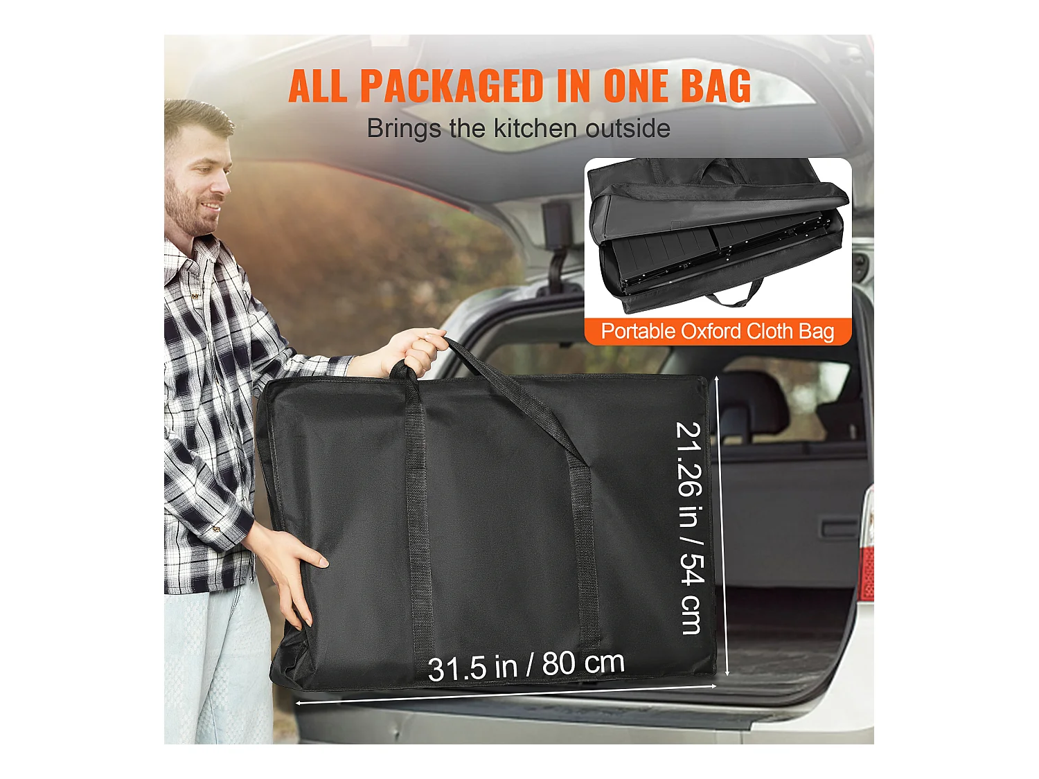 Table de Cuisine de Camping Pliante avec Station de Cuisson, Étagères et Évier