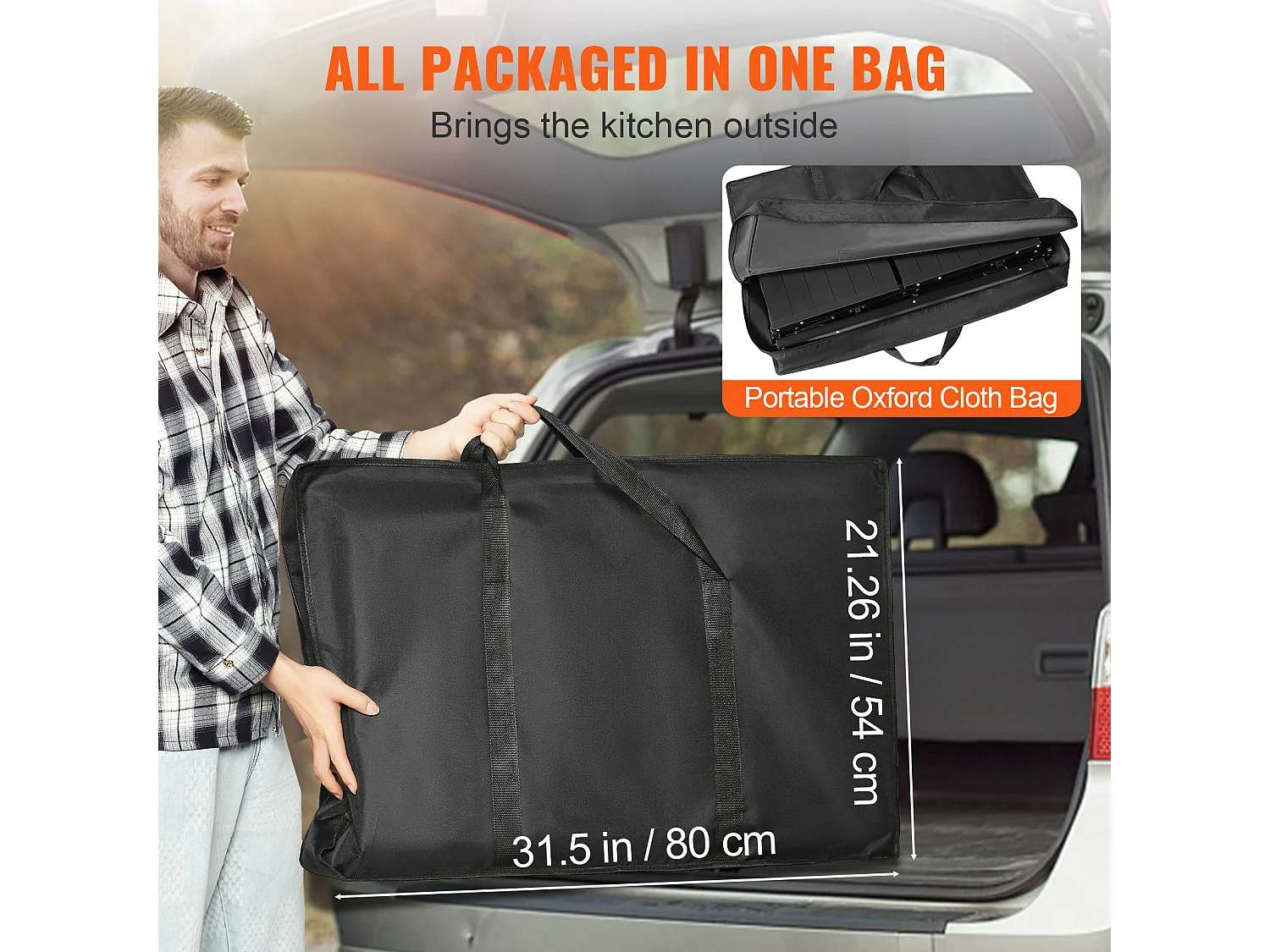 Table de Cuisine de Camping Pliante avec Station de Cuisson, Étagères et Évier