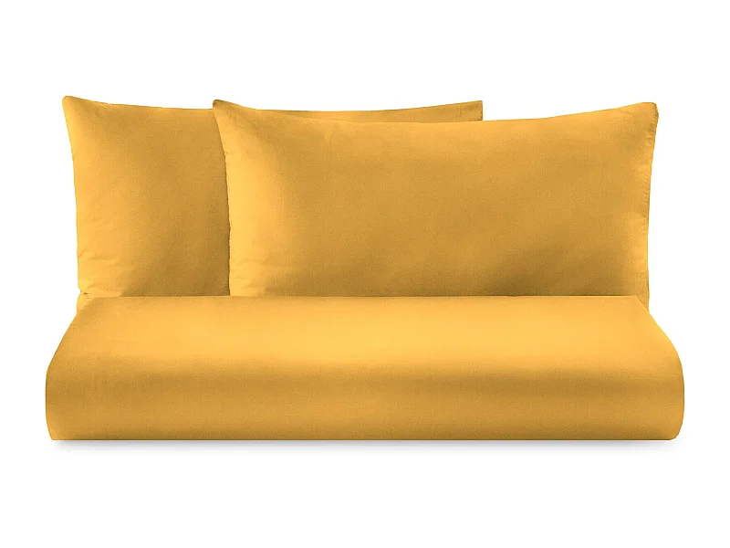 Parure lenzuolo in puro cotone tinta unita oro (250x290cm)