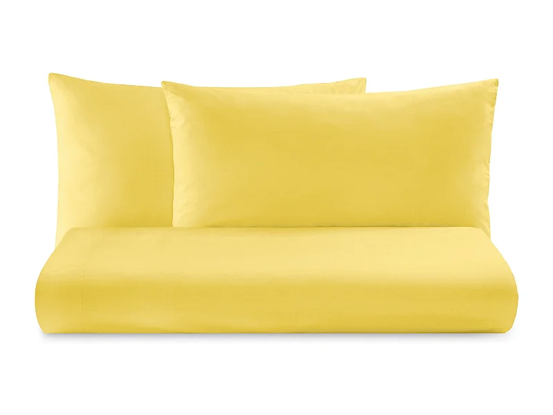 Parure lenzuolo in puro cotone tinta unita giallo (220x290cm)