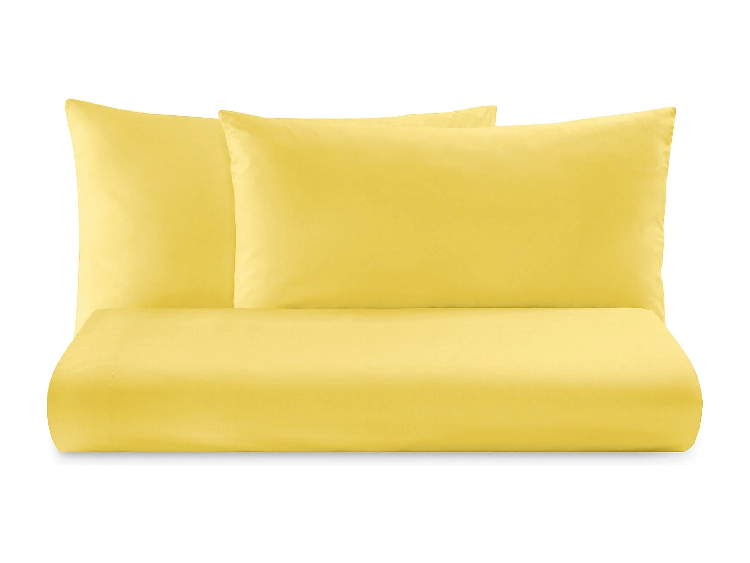 Parure lenzuolo in puro cotone tinta unita giallo (220x290cm)