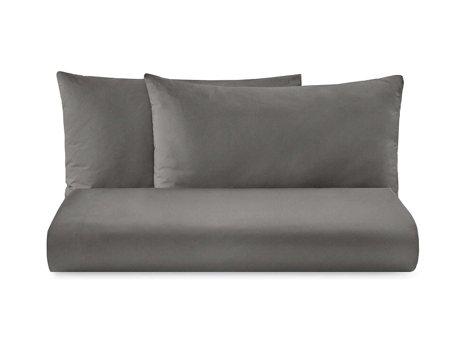 Parure lenzuolo in puro cotone tinta unita grigio scuro (250x290cm)