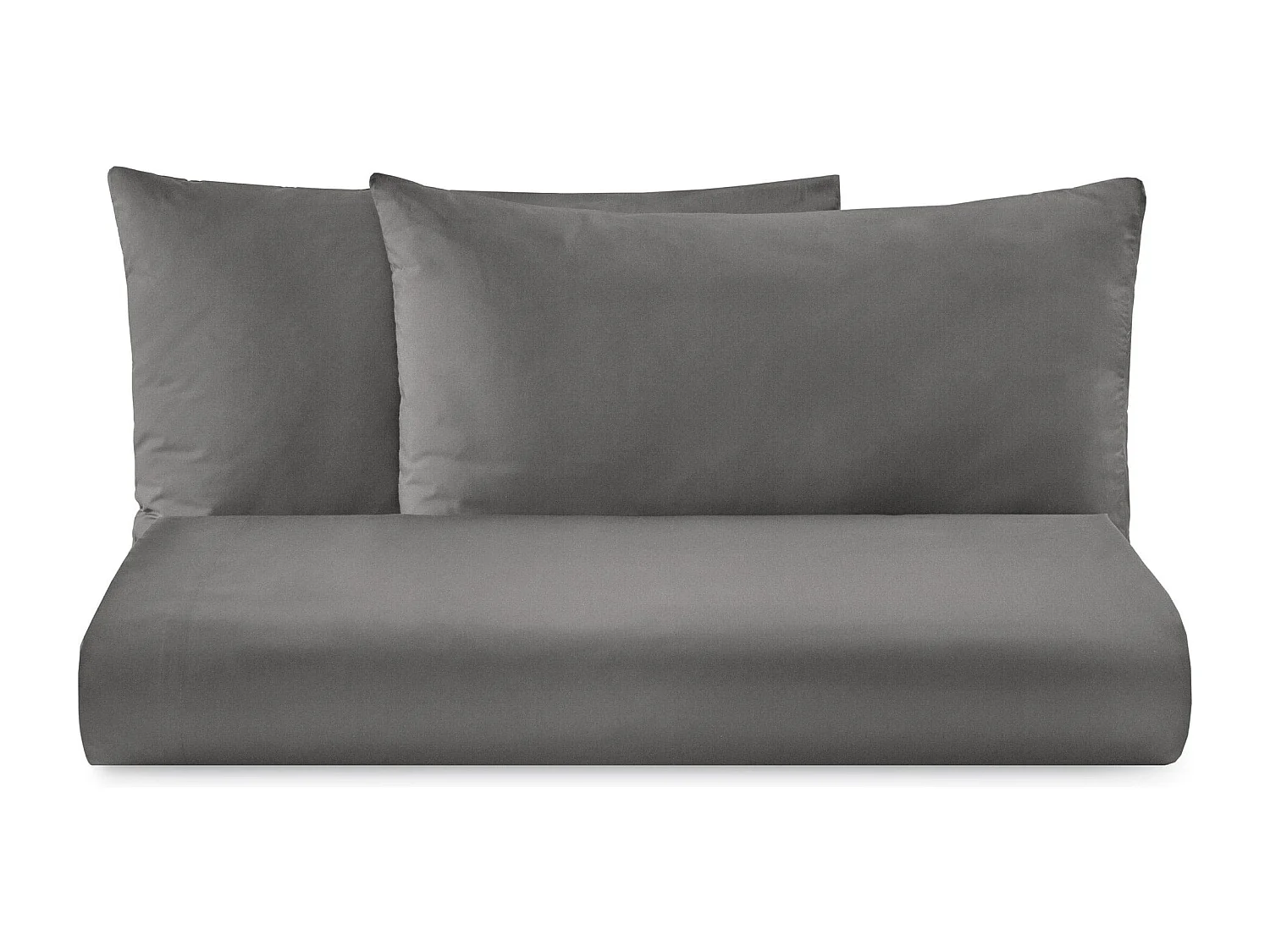 Parure lenzuolo in puro cotone tinta unita grigio scuro (250x290cm)