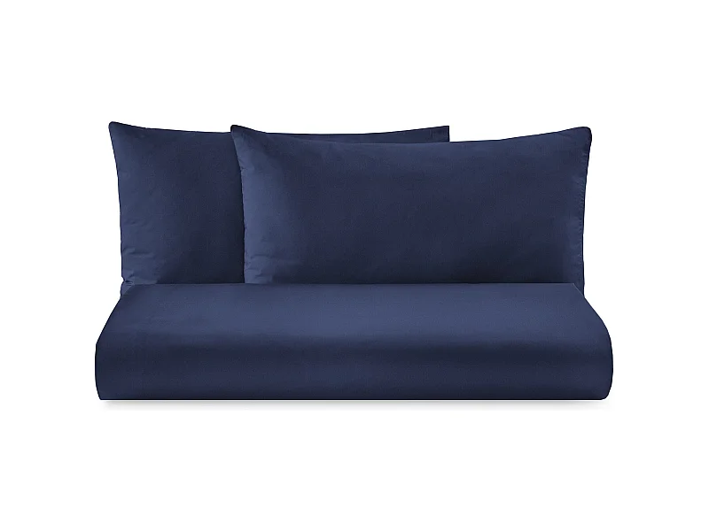 Parure lenzuolo in puro cotone tinta unita blu navy (200x290cm)