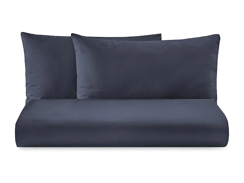 Parure lenzuolo in puro cotone tinta unita blu (200x290cm)