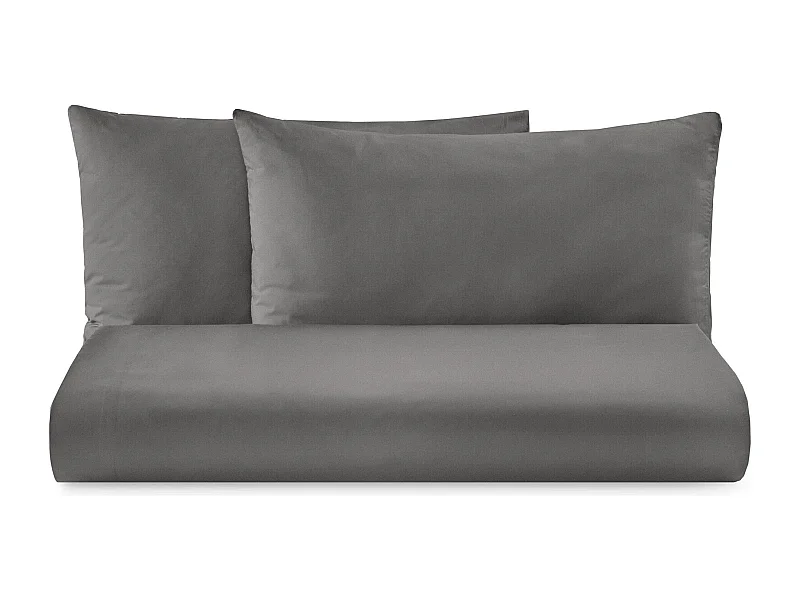 Parure lenzuolo in puro cotone tinta unita grigio scuro (160x290cm)