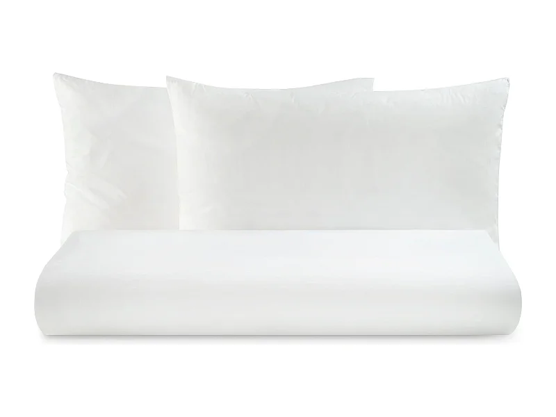 Parure lenzuolo in puro cotone tinta unita bianco (250x290cm)