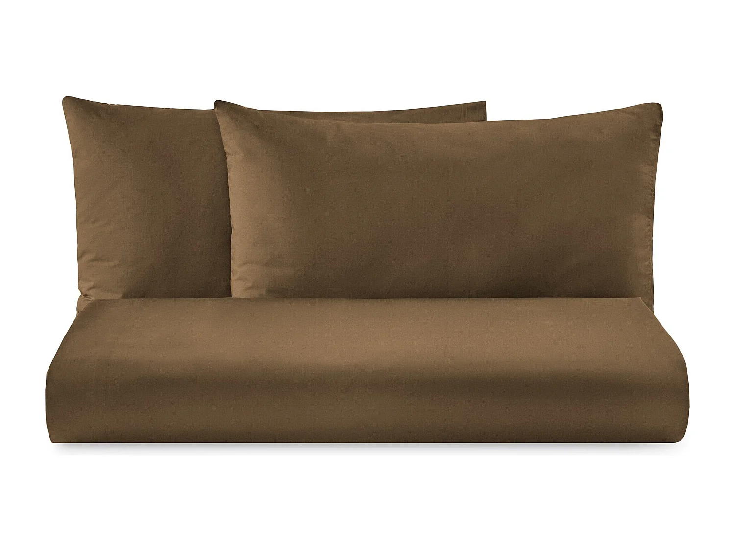 Parure lenzuolo in puro cotone tinta unita marrone (160x290cm)