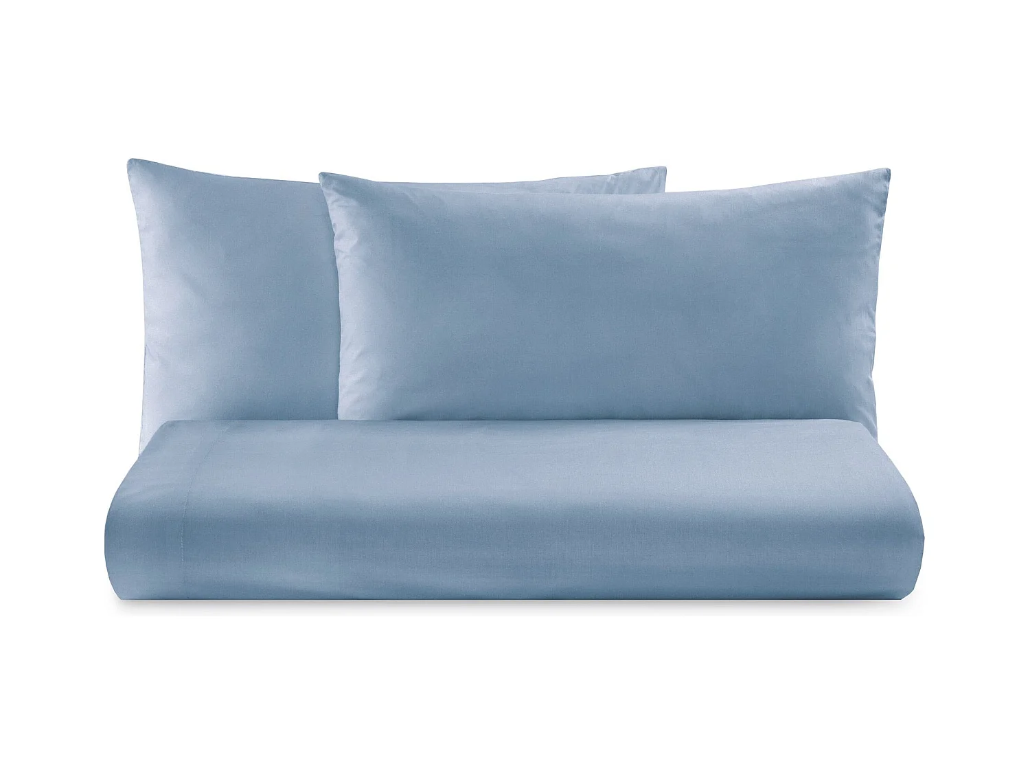 Parure lenzuolo in puro cotone tinta unita azzurro (250x290cm)