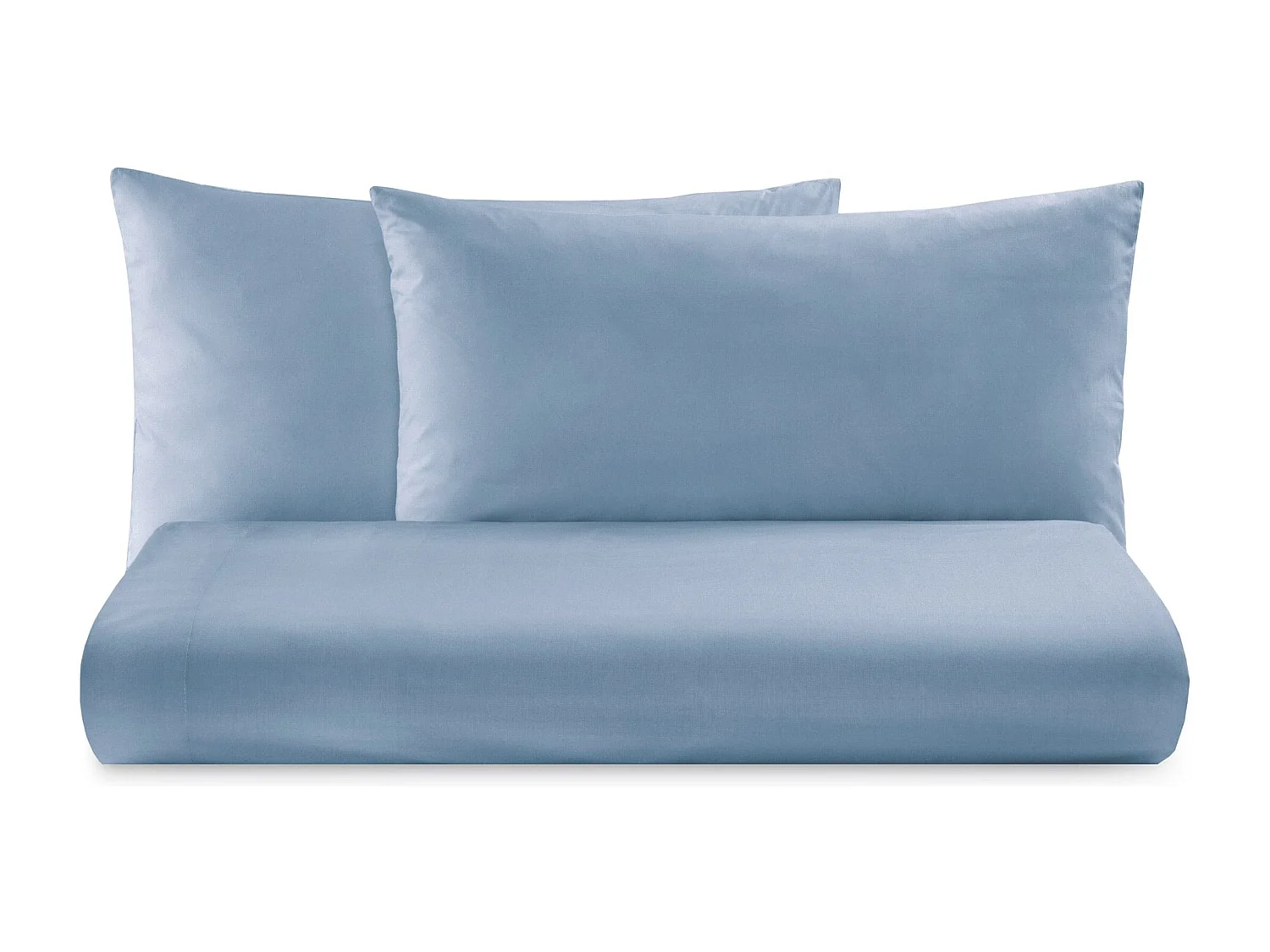 Parure lenzuolo in puro cotone tinta unita azzurro (250x290cm)