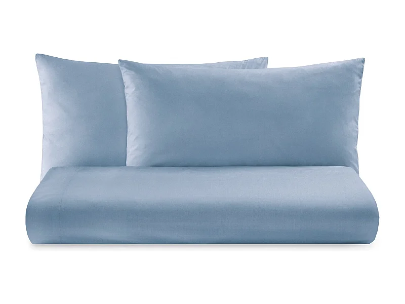 Parure lenzuolo in puro cotone tinta unita azzurro (200x290cm)