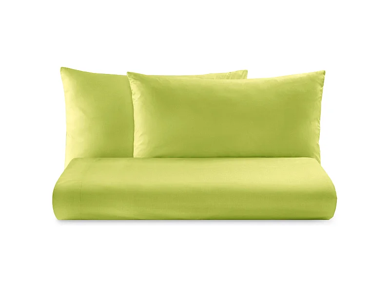 Parure lenzuolo in puro cotone tinta unita verde (220x290cm)