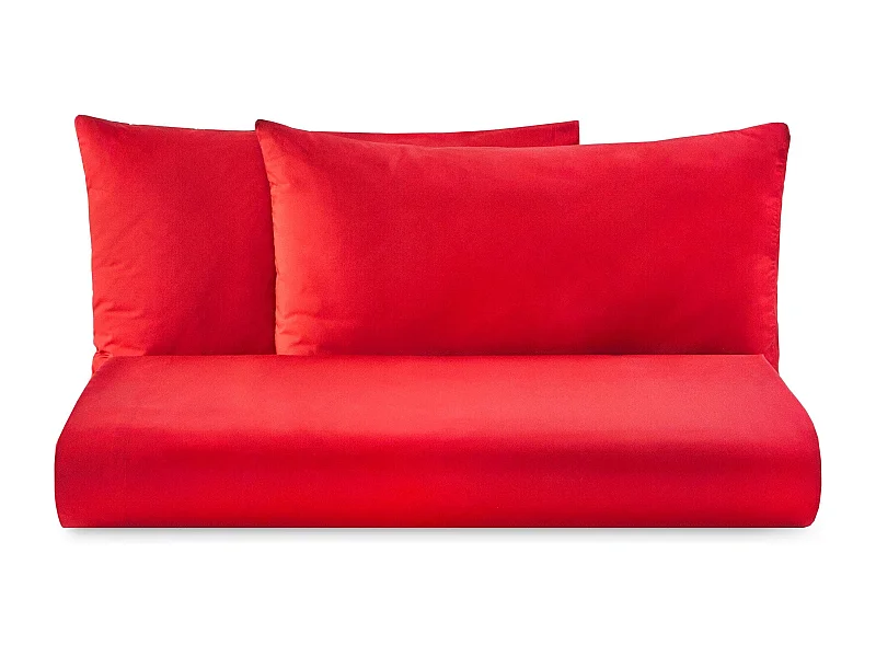 Parure lenzuolo in puro cotone tinta unita rosso (250x290cm)