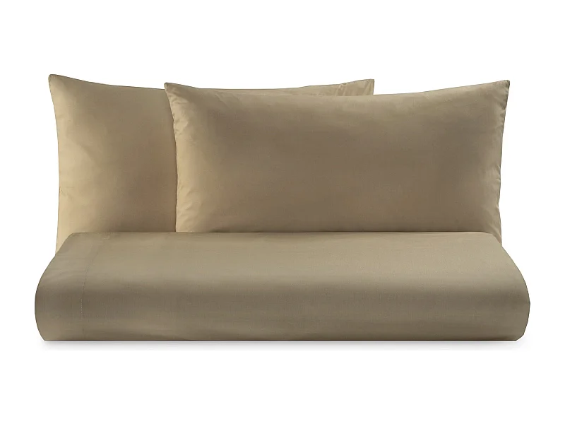 Parure lenzuolo in puro cotone tinta unita tortora (160x290cm)