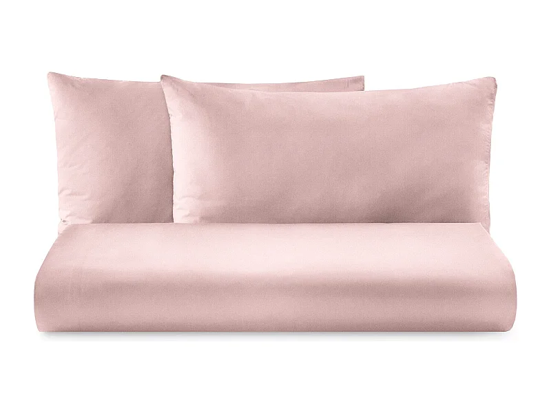 Parure lenzuolo in puro cotone tinta unita rosa incenso (220x290cm)