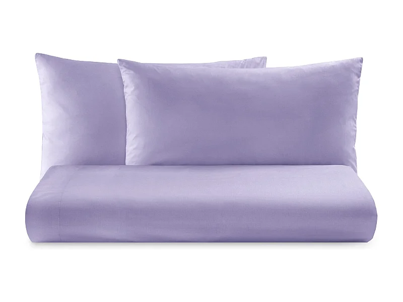 Parure lenzuolo in puro cotone tinta unita lilla (160x290cm)