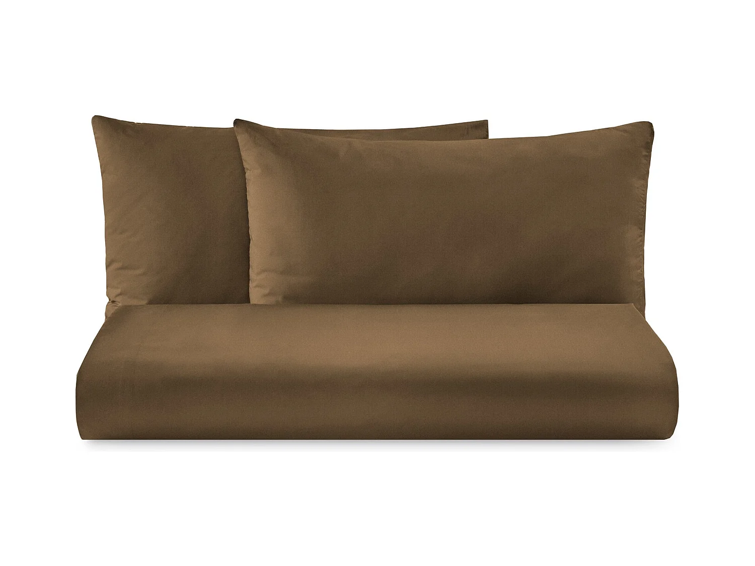 Parure lenzuolo in puro cotone tinta unita marrone (220x290cm)