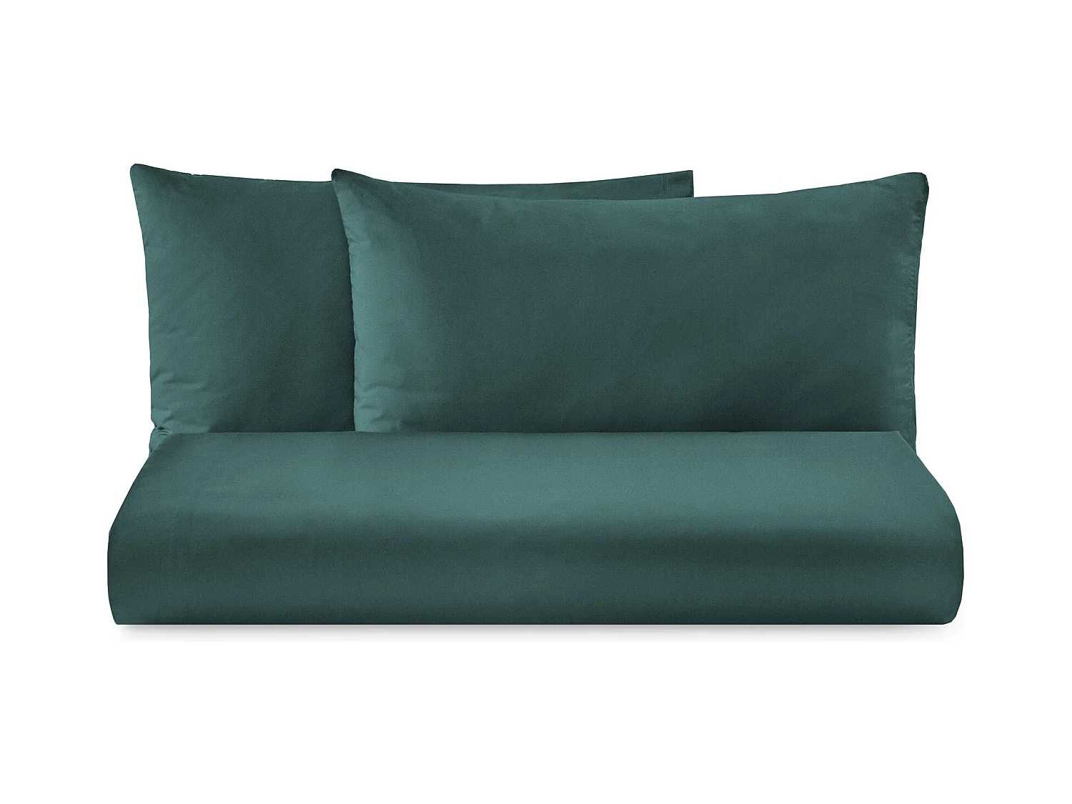 Parure lenzuolo in puro cotone tinta unita verde scuro (220x290cm)