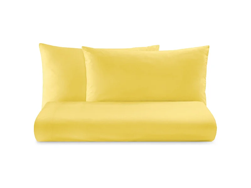 Parure lenzuolo in puro cotone tinta unita giallo (160x290cm)