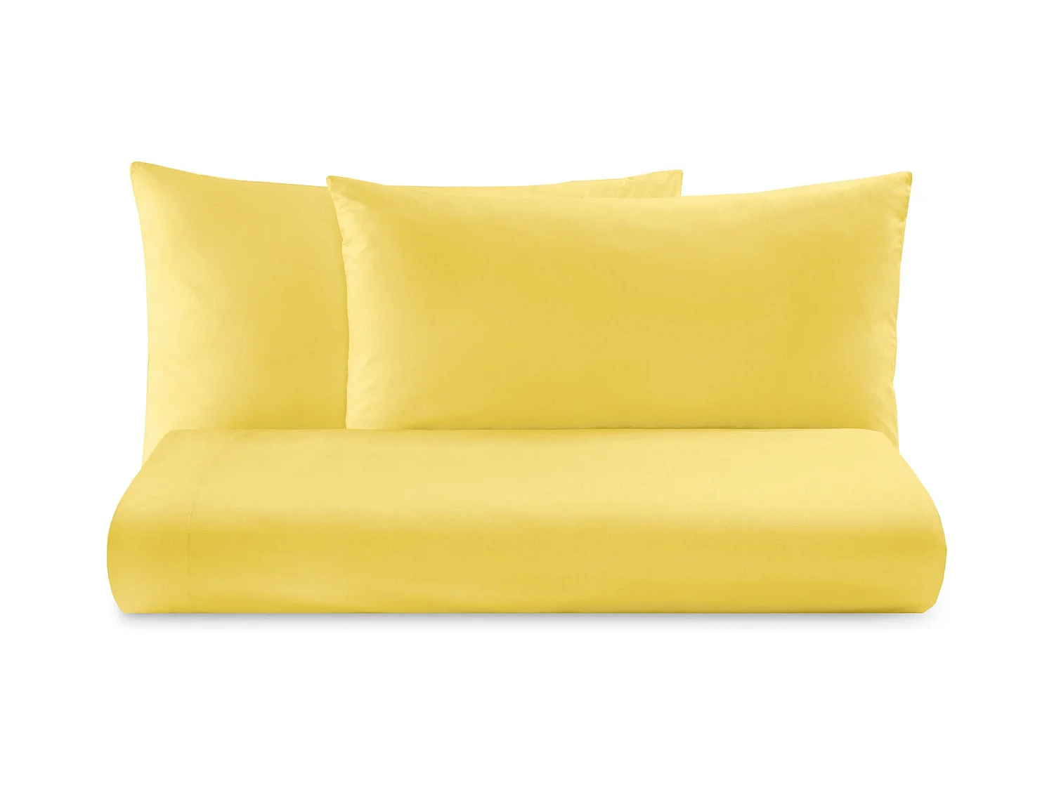Parure lenzuolo in puro cotone tinta unita giallo (160x290cm)