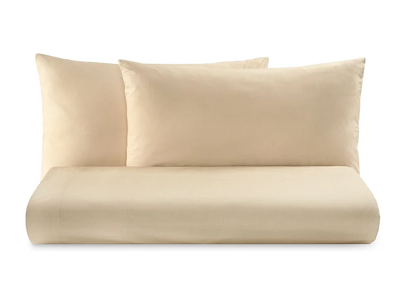 Parure lenzuolo in puro cotone tinta unita beige (200x290cm)