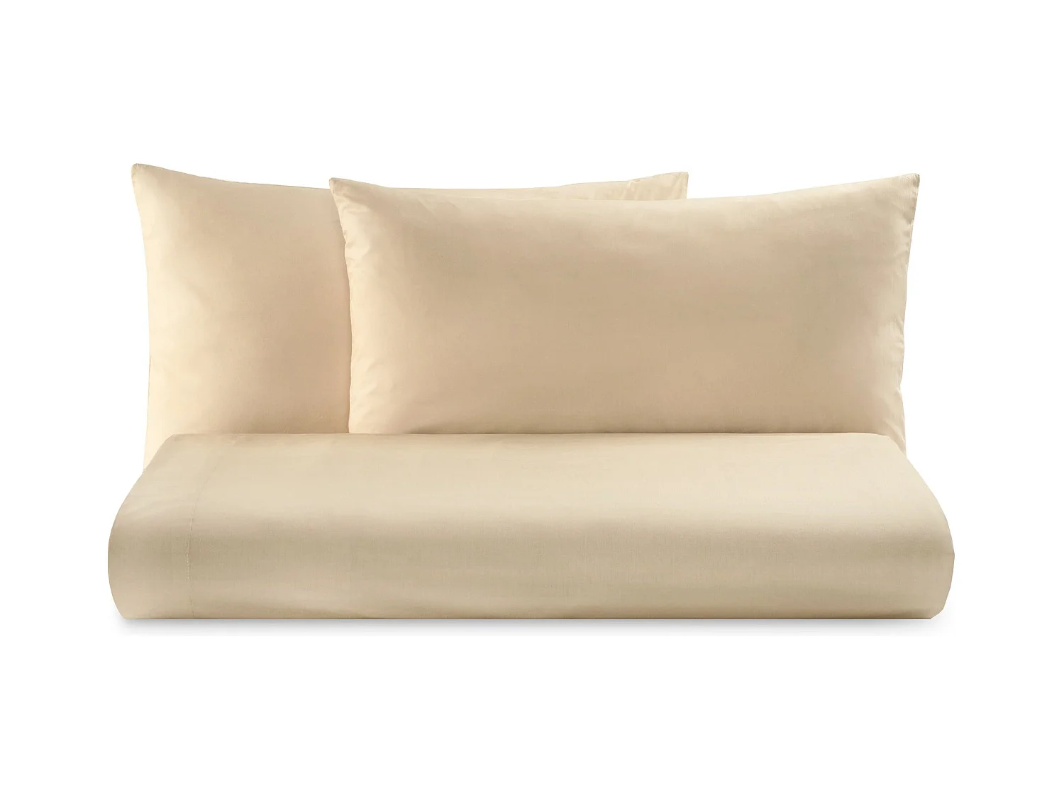 Parure lenzuolo in puro cotone tinta unita beige (200x290cm)