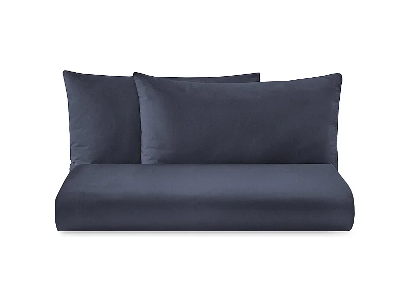 Parure lenzuolo in puro cotone tinta unita blu (220x290cm)