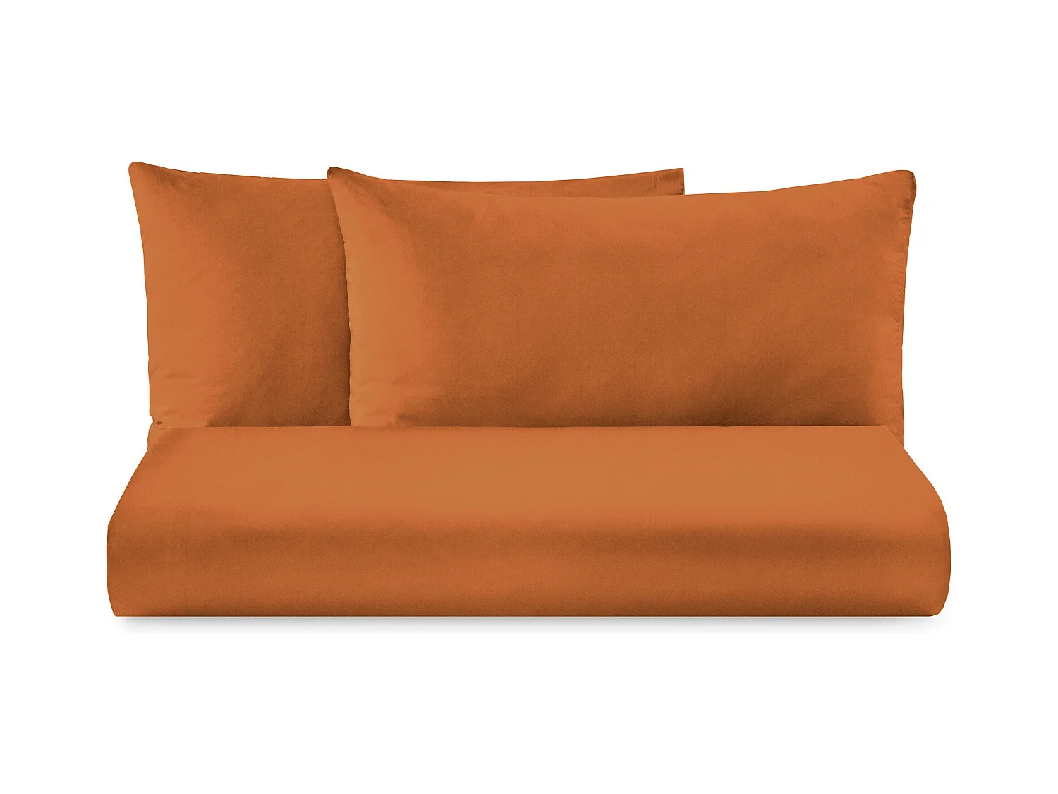 Parure lenzuolo in puro cotone tinta unita arancione scuro (250x290cm)