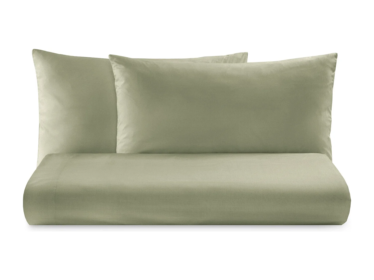 Parure lenzuolo in puro cotone tinta unita verde salvia (200x290cm)