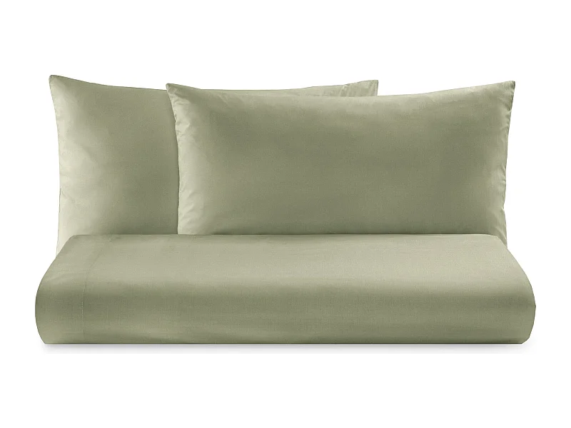 Parure lenzuolo in puro cotone tinta unita verde salvia (250x290cm)