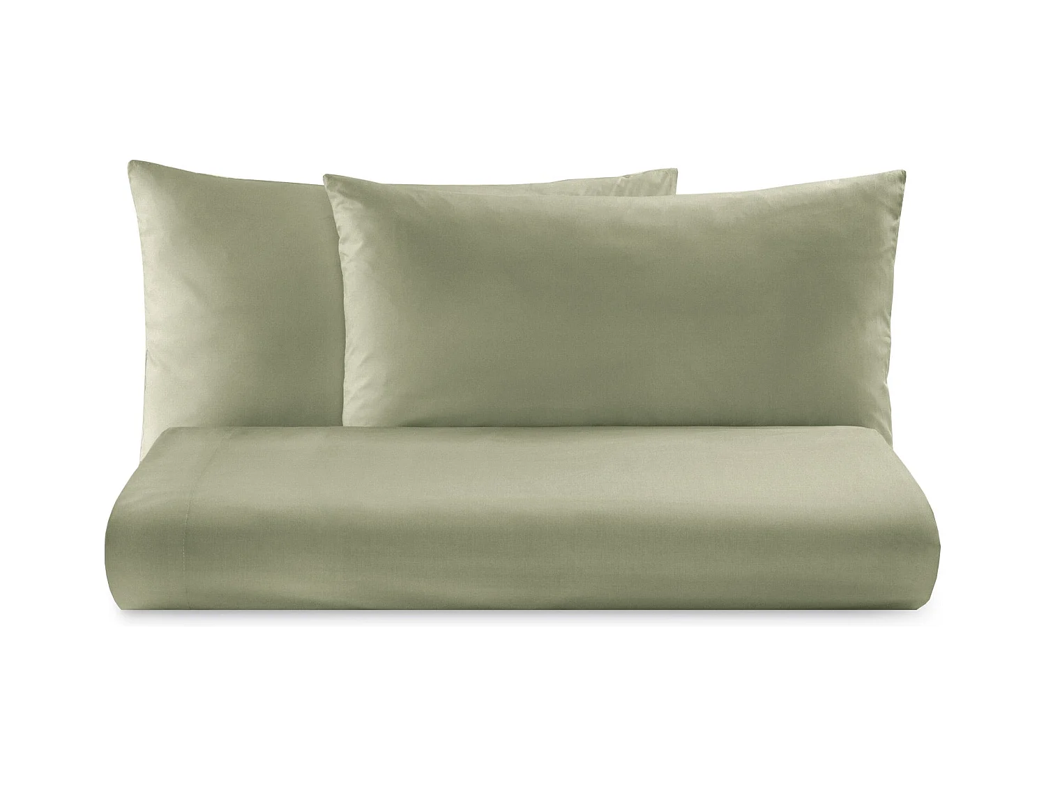 Parure lenzuolo in puro cotone tinta unita verde salvia (250x290cm)