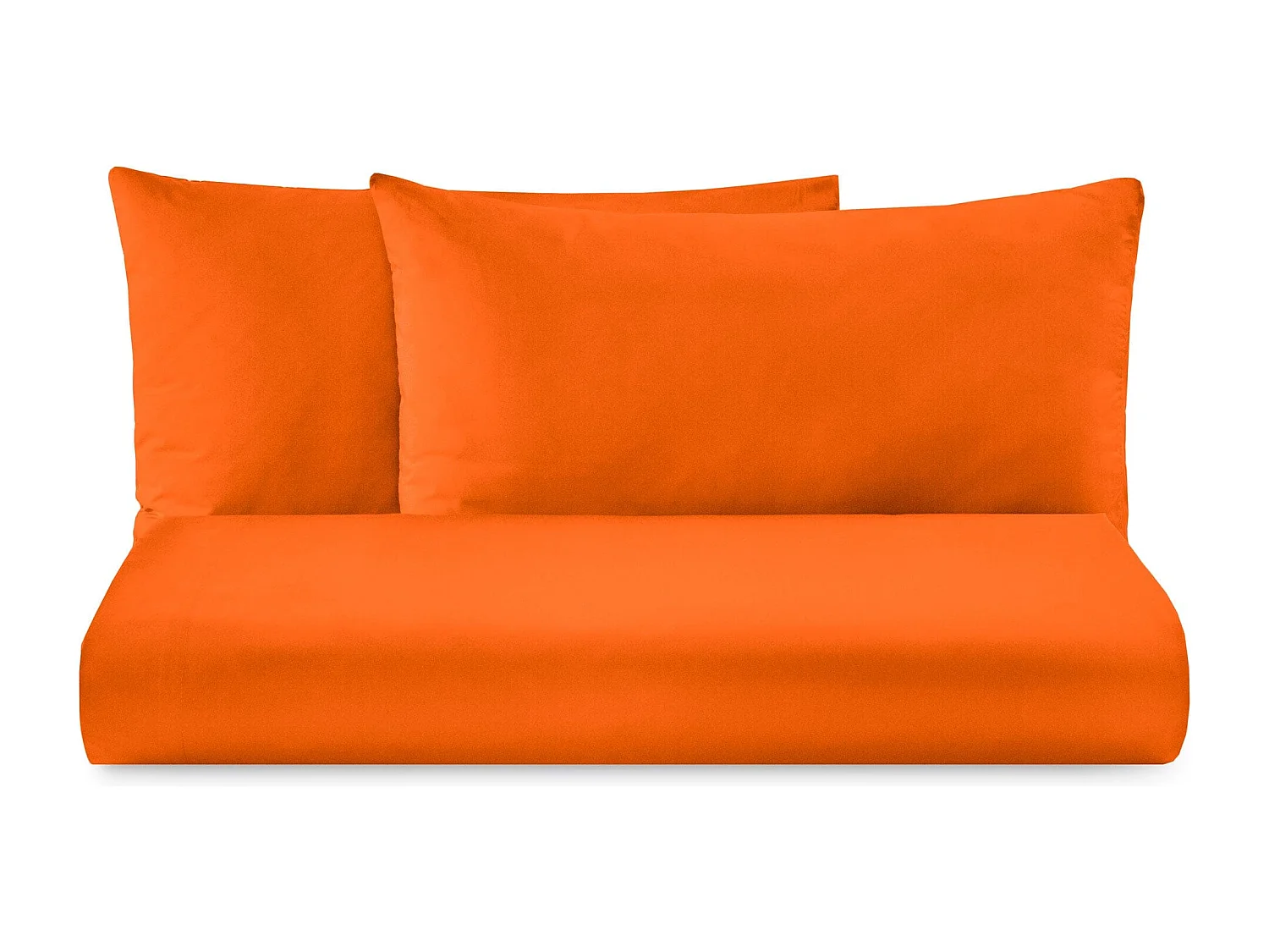 Parure lenzuolo in puro cotone tinta unita arancione (250x290cm)