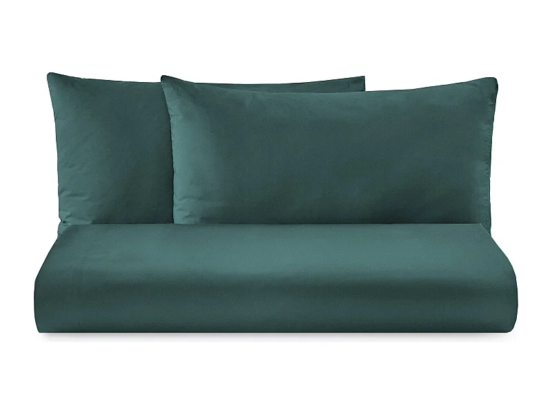 Parure lenzuolo in puro cotone tinta unita verde scuro (160x290cm)