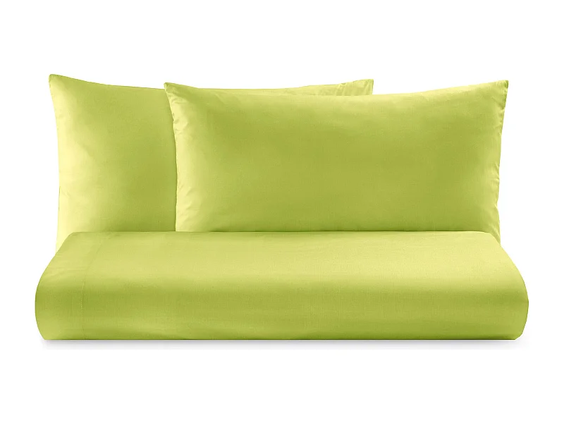 Parure lenzuolo in puro cotone tinta unita verde (160x290cm)