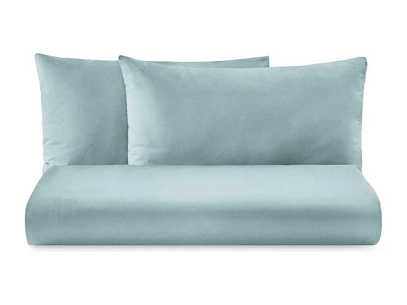 Parure lenzuolo in puro cotone tinta unita azzurro chiaro (200x290cm)