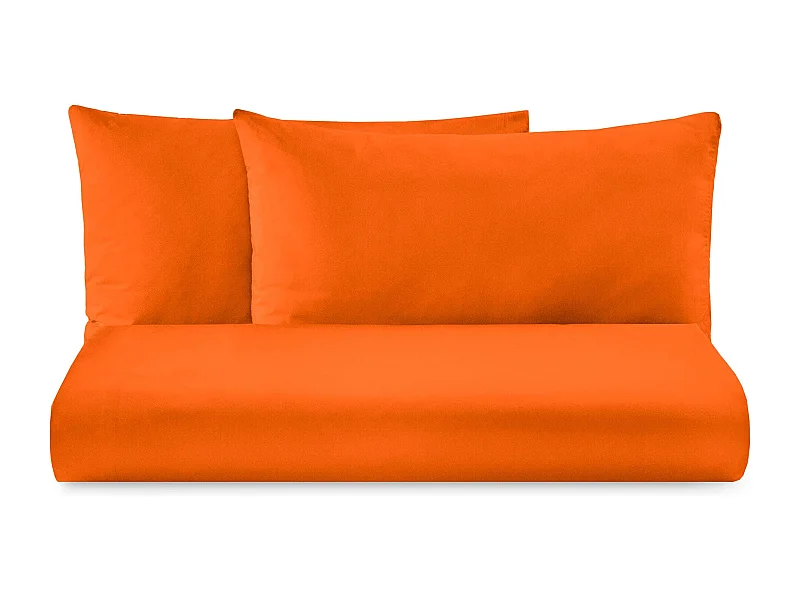 Parure lenzuolo in puro cotone tinta unita arancione (160x290cm)