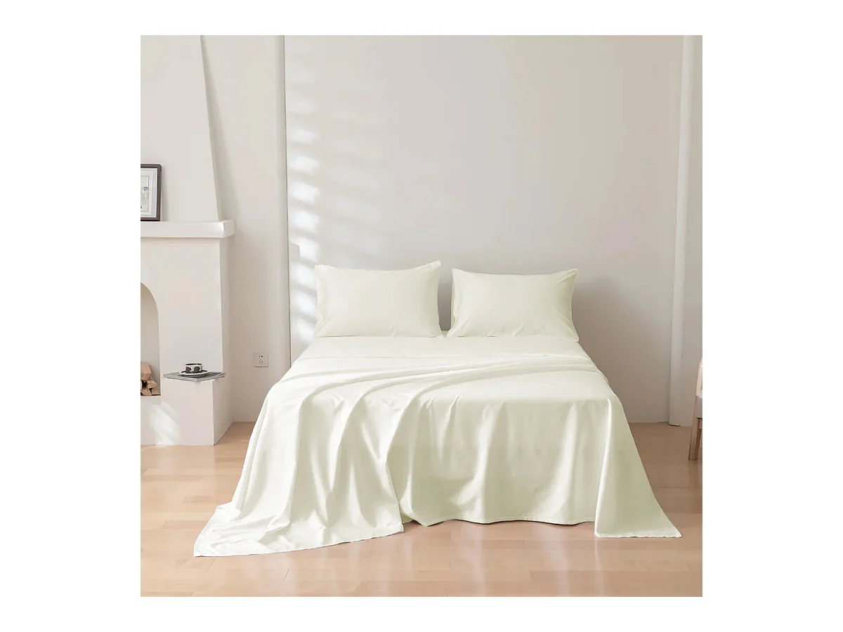 Parure lenzuolo in puro cotone tinta unita beige (160x290cm)