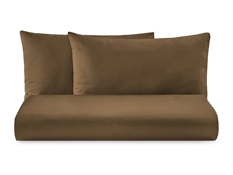 Parure lenzuolo in puro cotone tinta unita marrone (250x290cm)