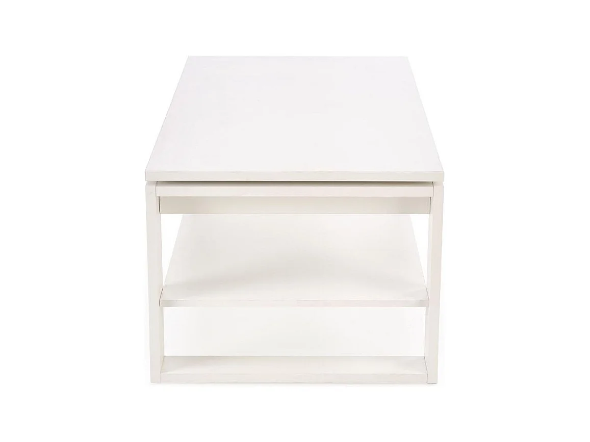 Table basse 120 x 65 cm blanche avec plateau relevable GEMMA