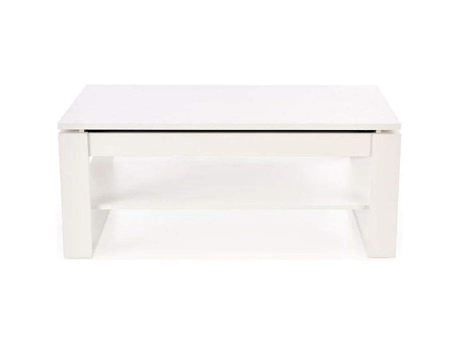 Table basse 120 x 65 cm blanche avec plateau relevable GEMMA