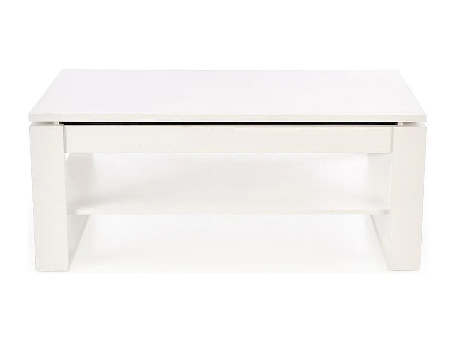 Table basse 120 x 65 cm blanche avec plateau relevable GEMMA
