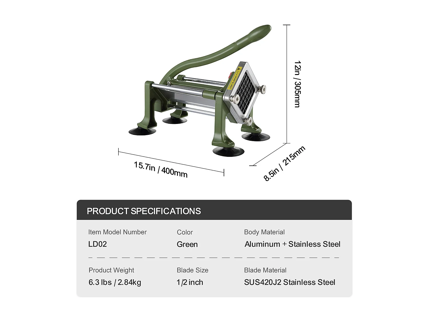 Krajalnica do Frytek i Warzyw, SucceBuy ze Stali Nierdzewnej z Ostrzem do Warzyw
