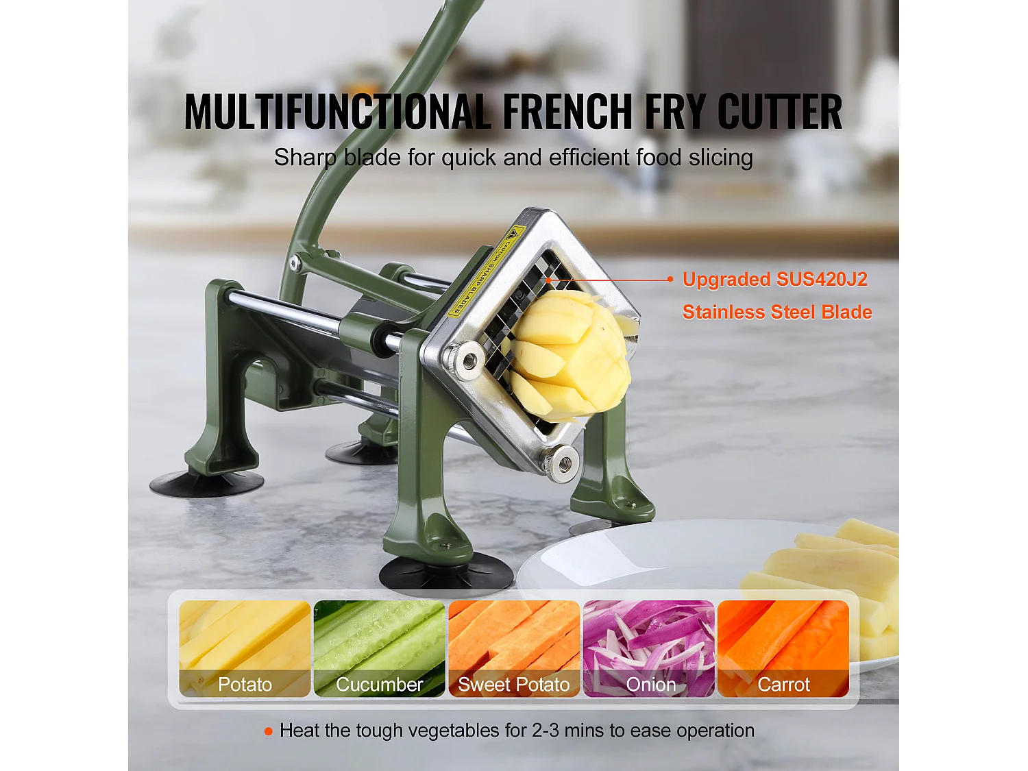 Krajalnica do Frytek i Warzyw, SucceBuy ze Stali Nierdzewnej z Ostrzem do Warzyw