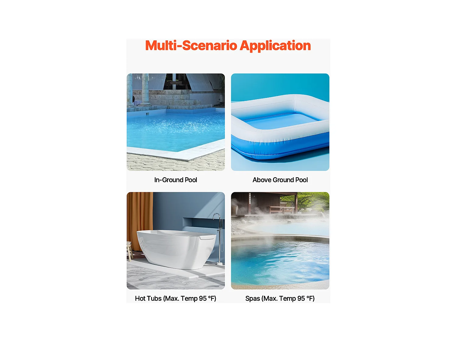 Aspirateur de Piscine, SucceBuy Aspirateur de Piscine Rechargeable 32 L/min avec Autonomie d'une Heure et Rallonge