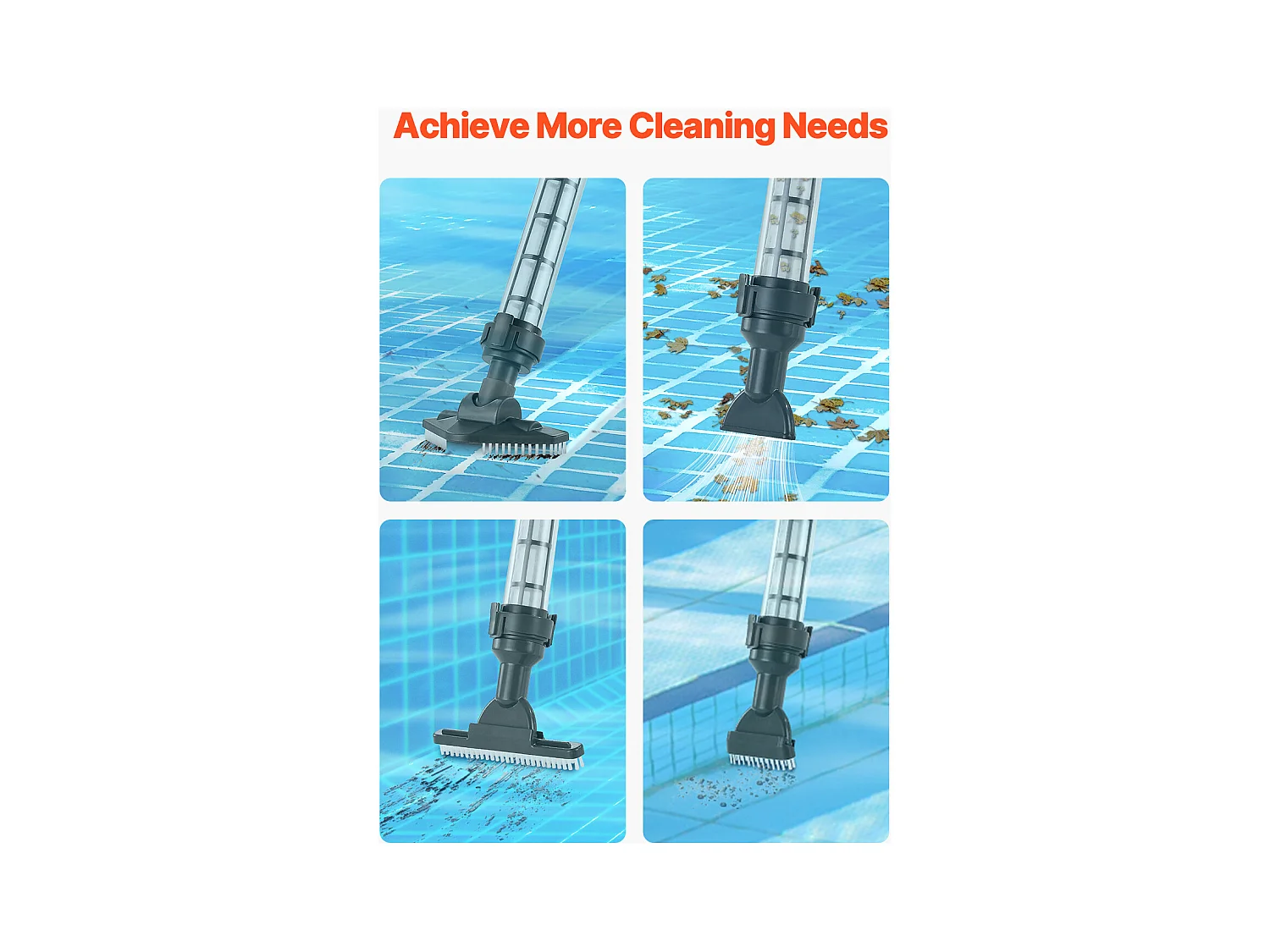 Aspiradora de Piscina Recargable SucceBuy de 32 L/min con 1 Hora de Autonomía y Cable de Extensión