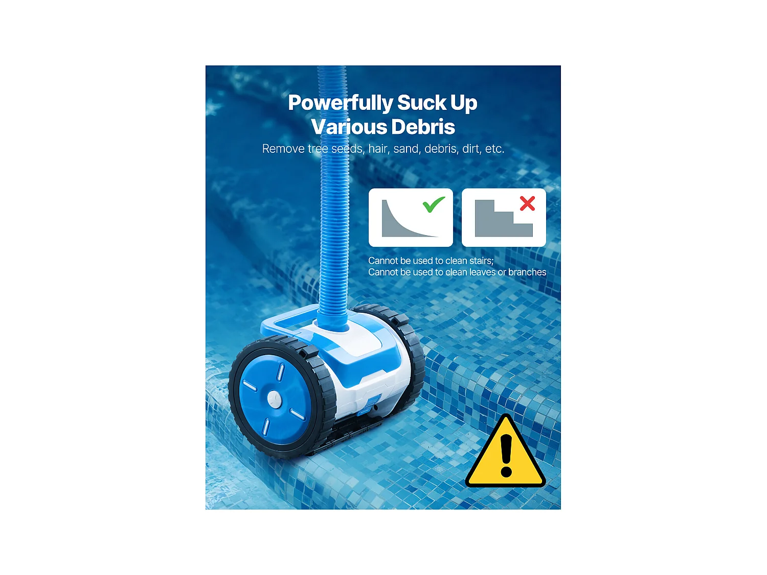 Pool-Staubsauger, SucceBuy Automatischer Pool-Staubsauger mit 2-Rad-System