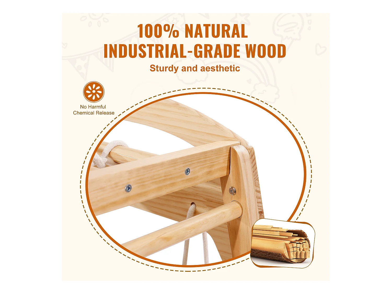 Triangle d'Escalade, SucceBuy Jungle Gym d'Intérieur 7 en 1, Aire de Jeux pour Tout-Petits, Jouets d'Escalade en Bois